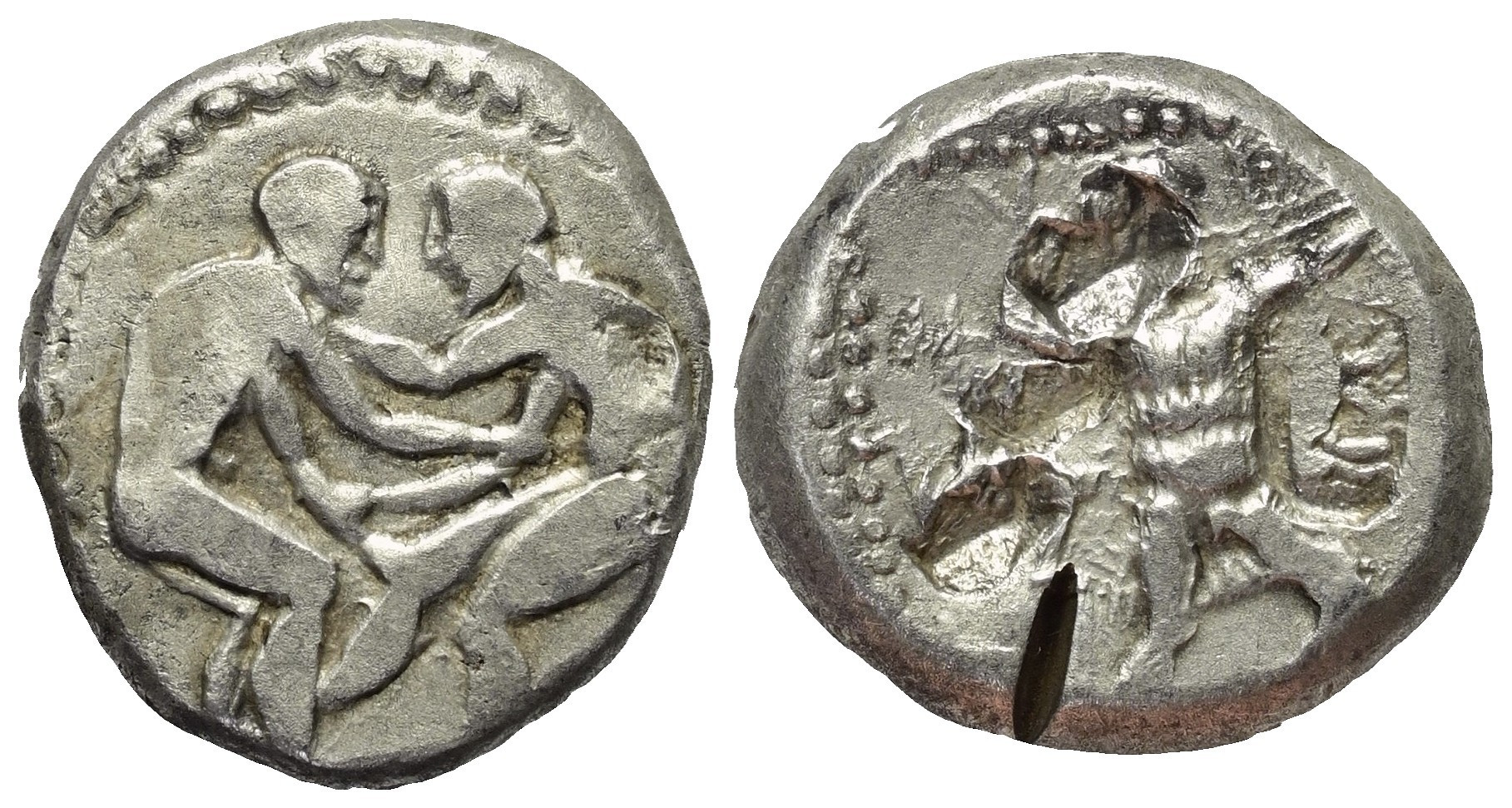 Aspendos coin linked by countermark